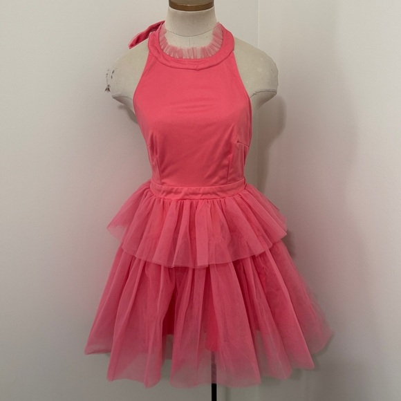 NEW Mable Small Pink Tillie Mini DRESS Fairy Ballerina Dance Party Tulle Halter - Picture 1 of 8